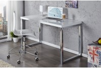 Bureau design 120x60 cm en bois teinté blanc