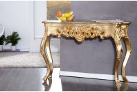 Meuble console 110 cm design classique coloris doré