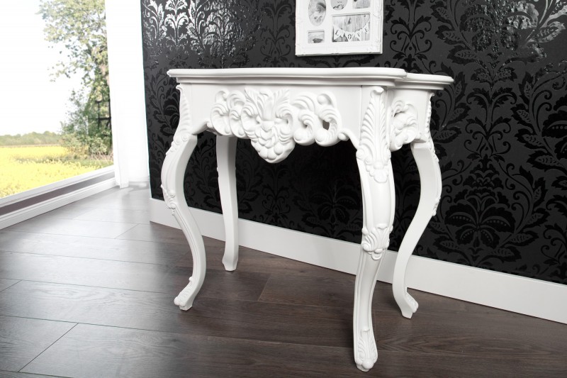 Console classique 85 cm coloris blanc