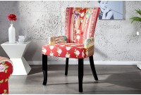 Chaise design patchwork multicouleur