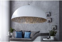 Lampe suspendue 70 cm design en fibre de verre blanc