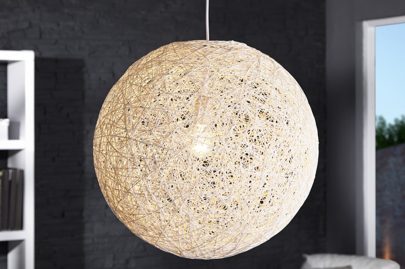 Lampe suspendue 60 cm design "COCOON"  coloris blanc