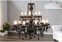 Lustre noir avec 15 bougies