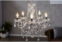 Lustre transparent suspendue  avec 5 bougies