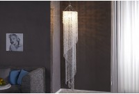 Long lustre transparent suspendue avec anneaux