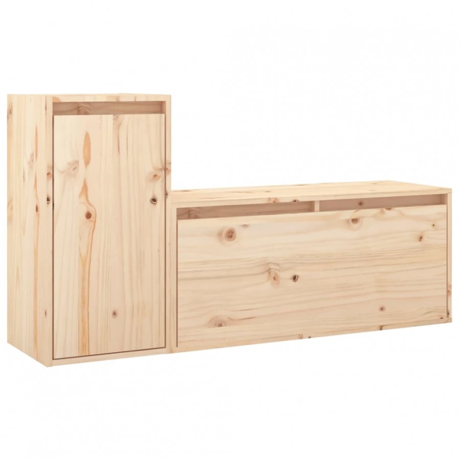 Meubles TV 2 pcs Bois massif de pin