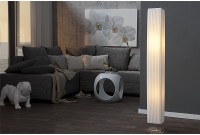 Lampadaire rectangulaire 120cm en tissu plissé teinté blanc