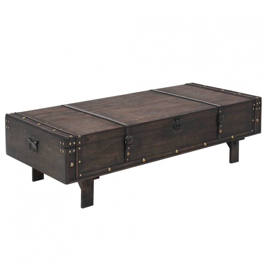 Table basse Bois massif style vintage 120 x 55 x 35 cm