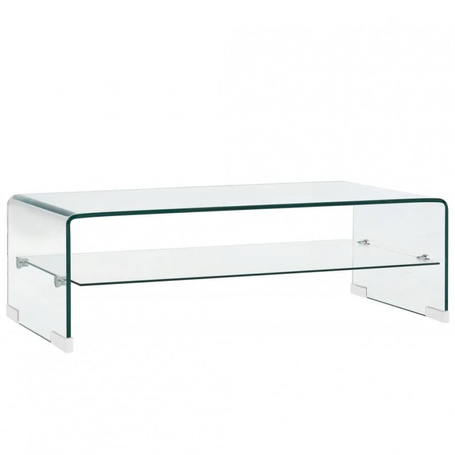 Table basse Clair 98 x 45 x 31 cm Verre trempé