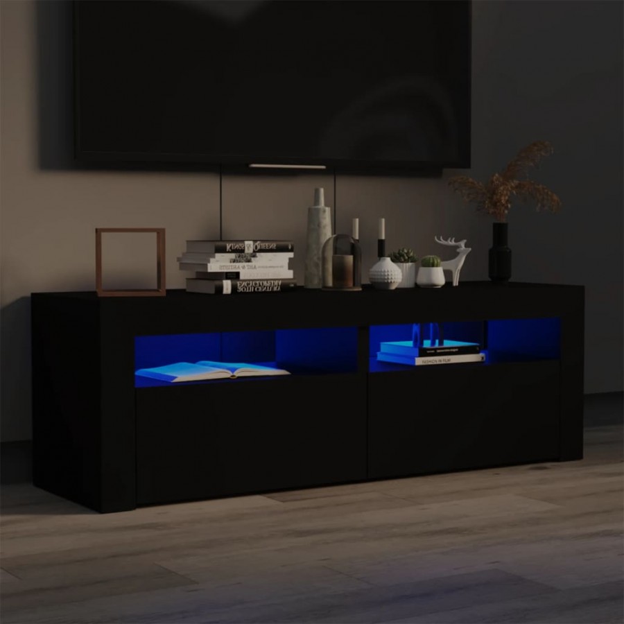 Meuble TV avec lumières LED noir 120x35x40 cm