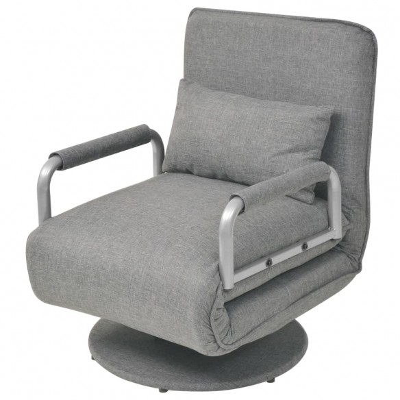 Fauteuil pivotant et canapé-lit Gris clair Tissu