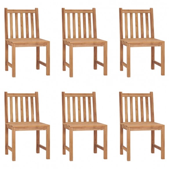 Chaises de jardin 6 pcs Bois de teck solide