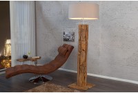 Lampadaire de 160cm en bois flotté brute et lin sablé