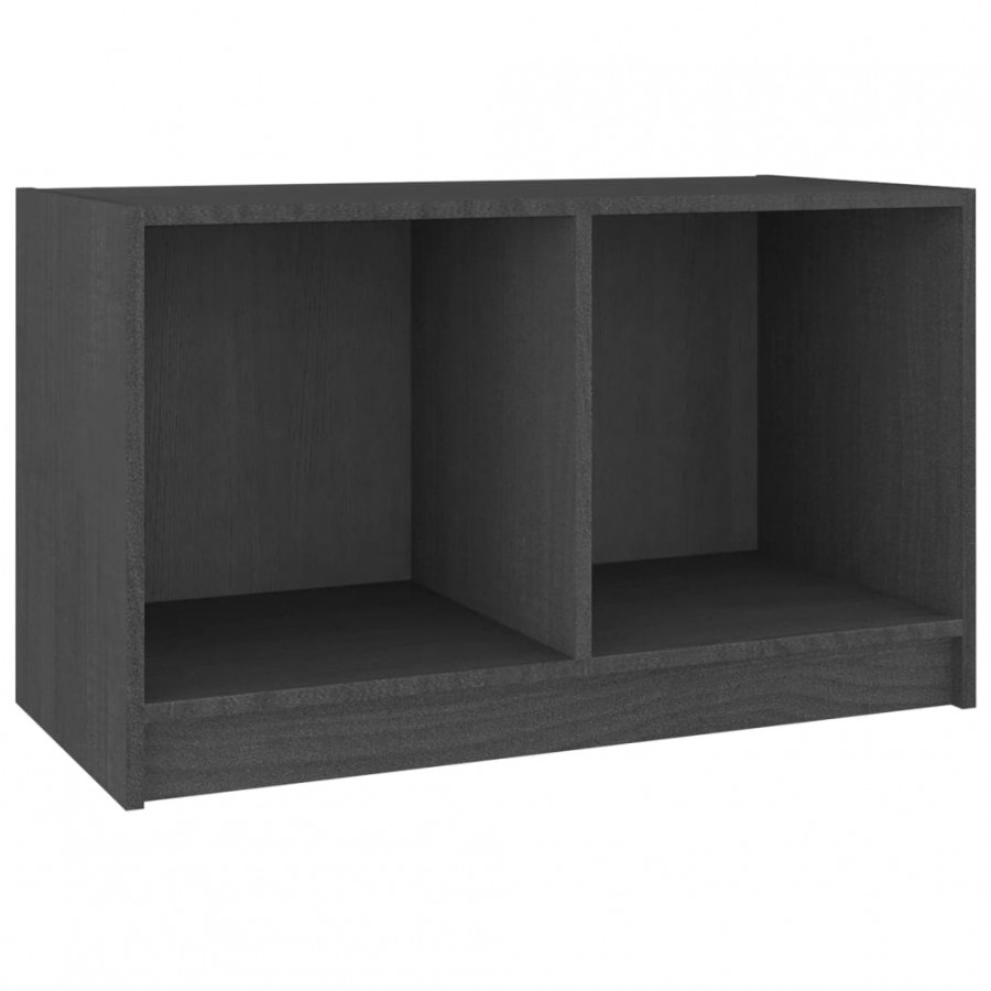 Meuble TV Gris 70x33x42 cm Bois de pin massif