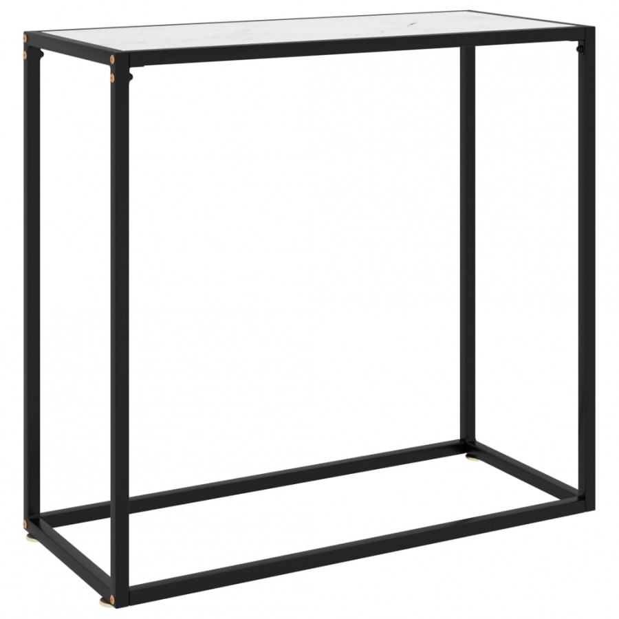 Table console Blanc 80x35x75 cm Verre trempé