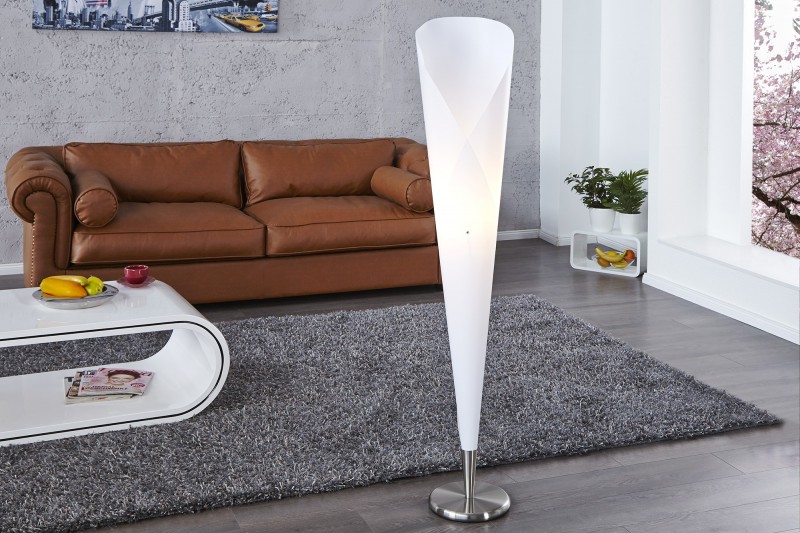 Lampadaire design cône de 155 cm blanc