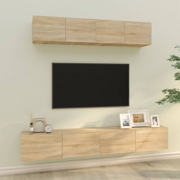 Ensemble de meubles TV 4 pcs Chêne sonoma Bois d'ingénierie