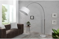 Lampadaire extensible design arc en lin blanc