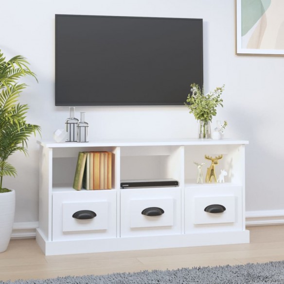 Meuble TV blanc 100x35x50 cm bois d'ingénierie