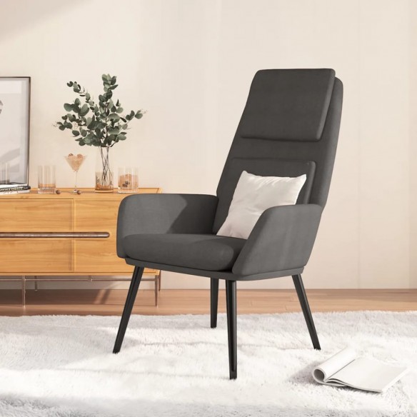 Chaise de relaxation Gris foncé Tissu