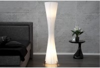 Lampadaire ovale de 180cm en latex plissé blanc