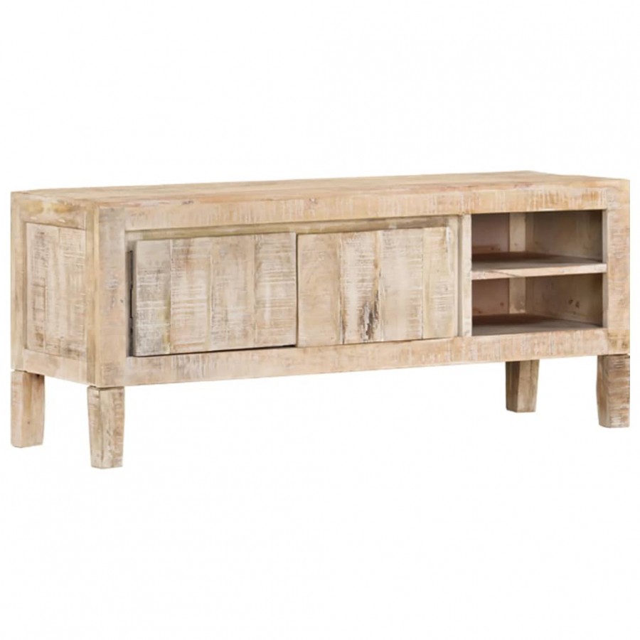 Meuble TV 110x35x46 cm bois massif de manguier