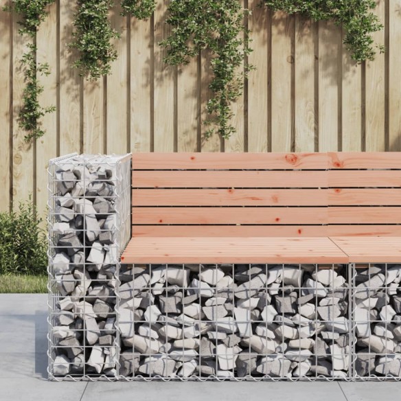 Banc jardin design gabion 92x71x65,5 cm bois massif de douglas