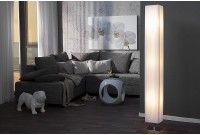 Lampadaire rectangulaire 160cm en tissu de latex plissé blanc