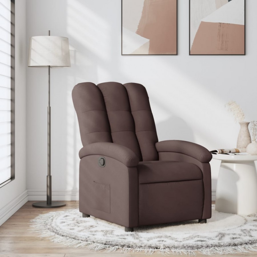 Fauteuil inclinable Marron foncé Tissu