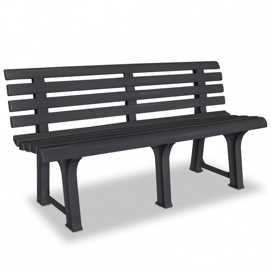 Banc de jardin 145,5 cm Plastique Anthracite