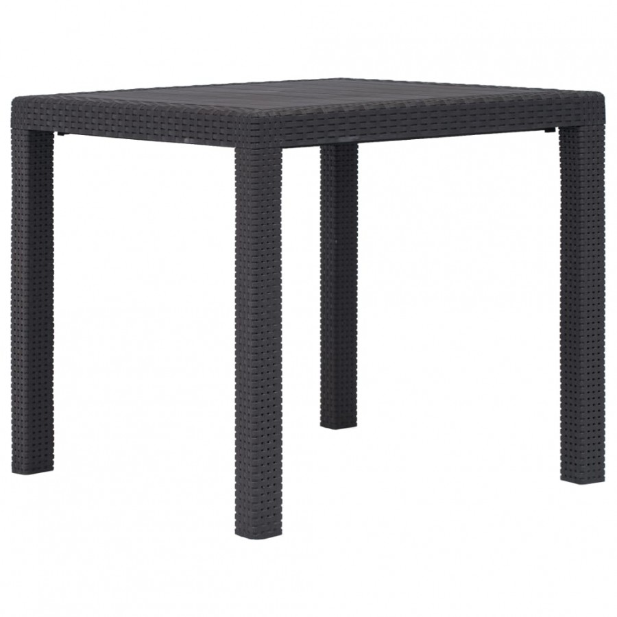 Table de jardin Marron 79x79x72 cm Plastique Aspect de rotin