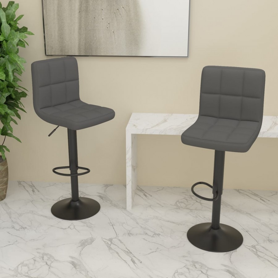 Tabourets de bar lot de 2 gris foncé tissu