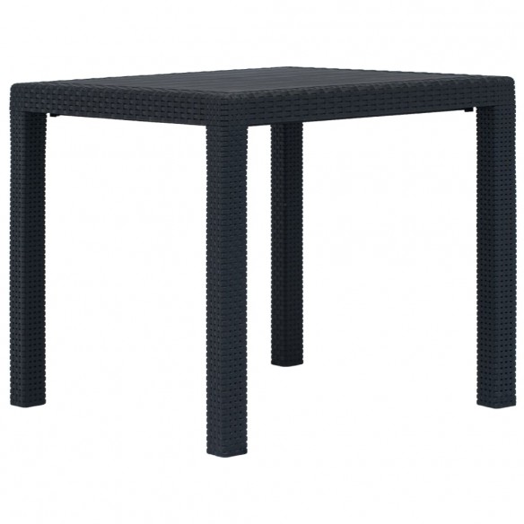 Table de jardin Anthracite 79x79x72cm Plastique Aspect de rotin