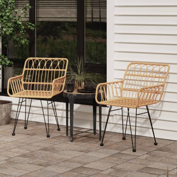 Chaises de jardin 2 pcs et accoudoir 56x64x80 cm Résine tressée