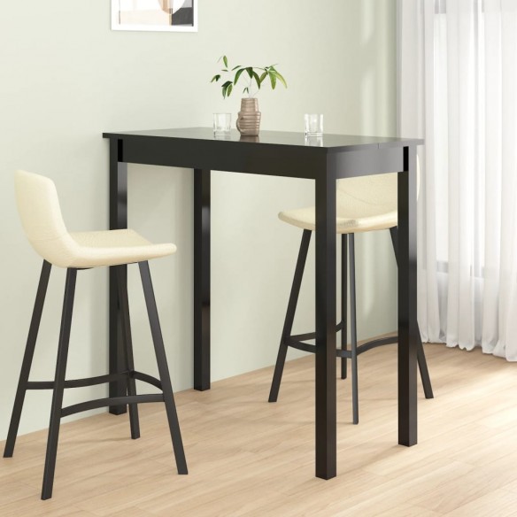 Table de bar MDF noir 115x55x107 cm