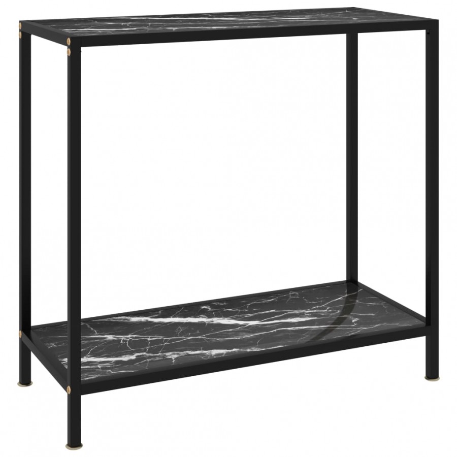 Table console Noir 80x35x75 cm Verre trempé