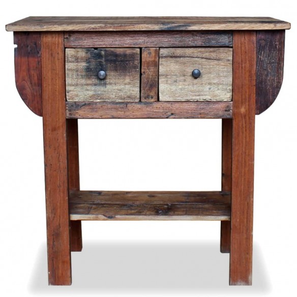 Table console Bois de récupération massif 80 x 35 x 80 cm