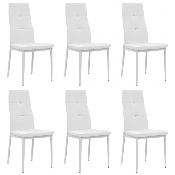 Chaises à manger lot de 6 blanc similicuir