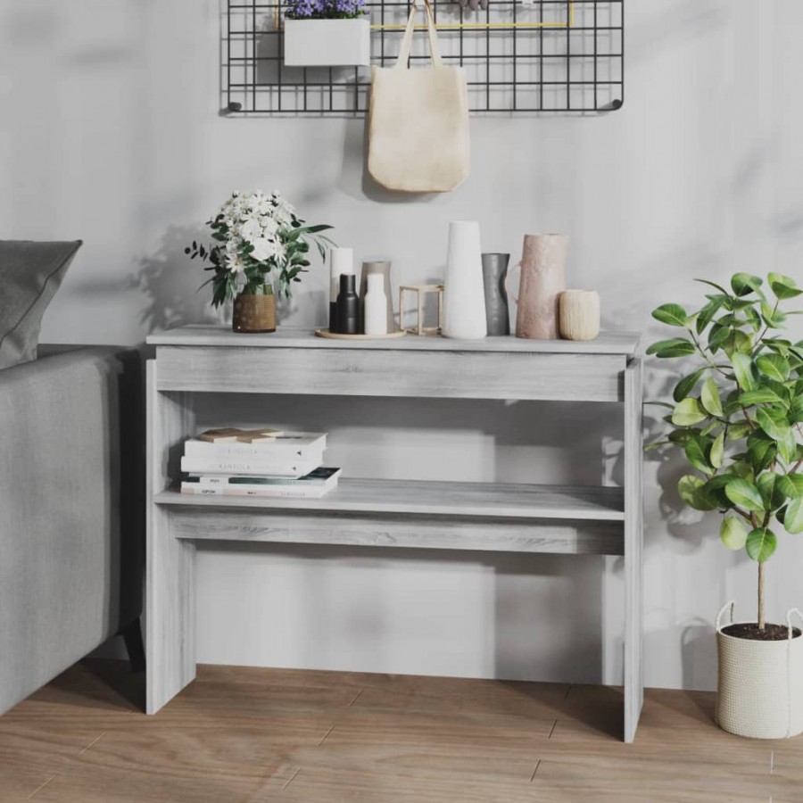 Table console Sonoma gris 102x30x80 cm Bois d'ingénierie