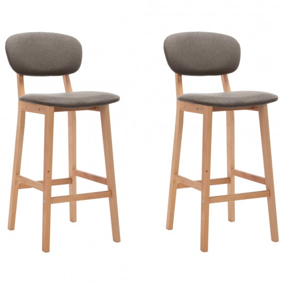 Tabourets de bar lot de 2 taupe tissu