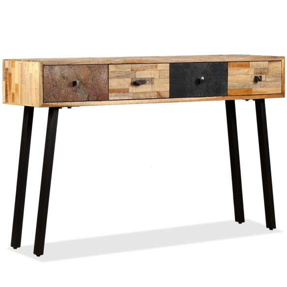 Table console Teck massif de récupération 120 x 30 x 76 cm