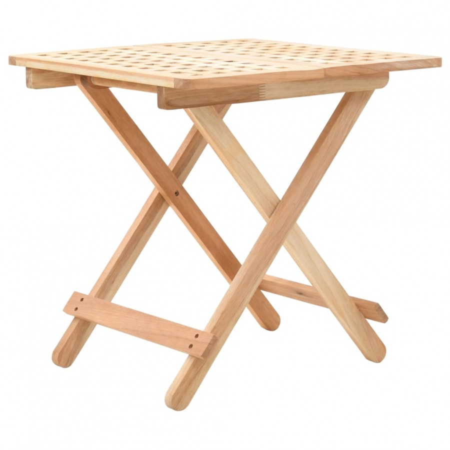 Table d'appoint pliante 50 x 50 x 49 cm Bois de noyer massif