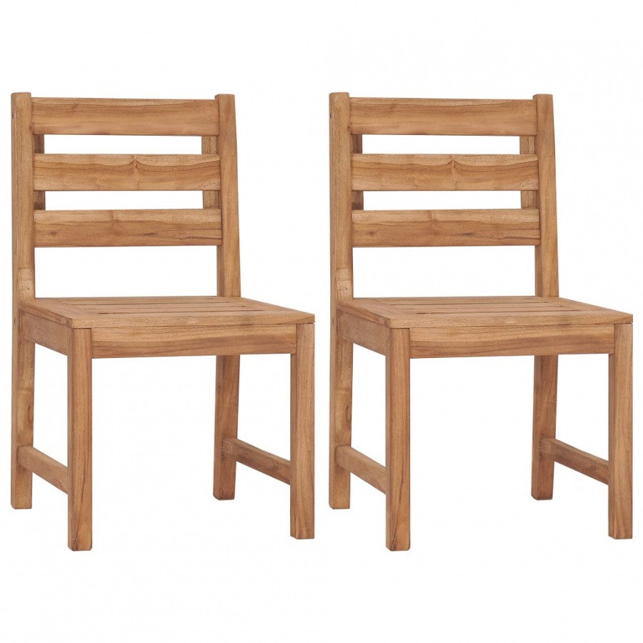 Chaises de jardin 2 pcs Bois de teck solide