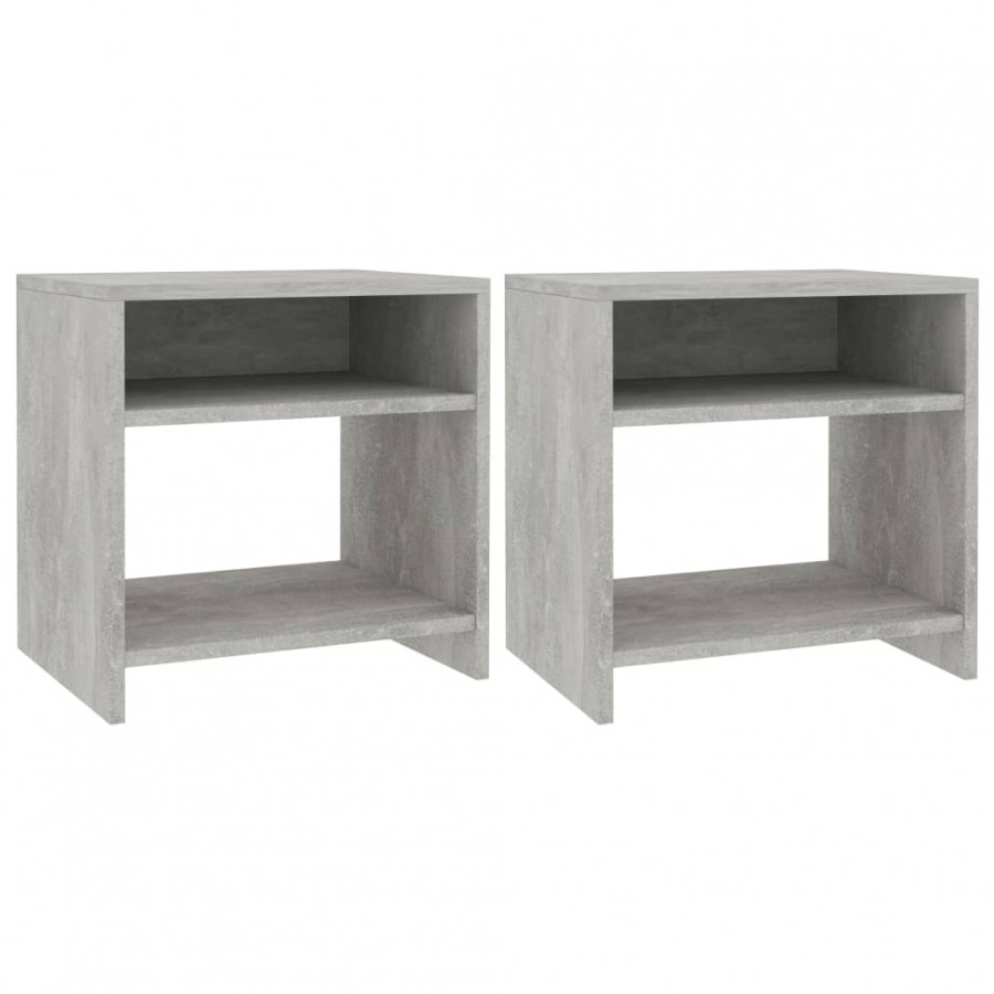 Tables de chevet 2 pcs Gris béton 40x30x40 cm Bois d'ingénierie