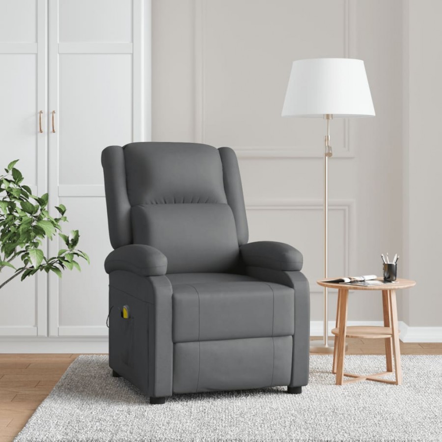 Fauteuil de massage Anthracite Similicuir