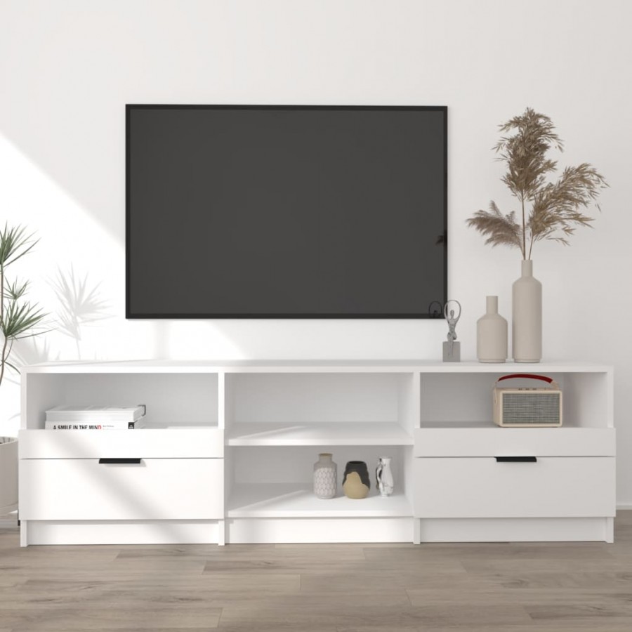 Meuble TV Blanc 150x33,5x45 cm Bois d'ingénierie