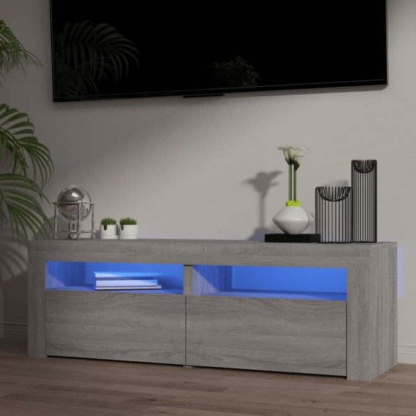 Meuble TV avec lumières LED sonoma gris 120x35x40 cm