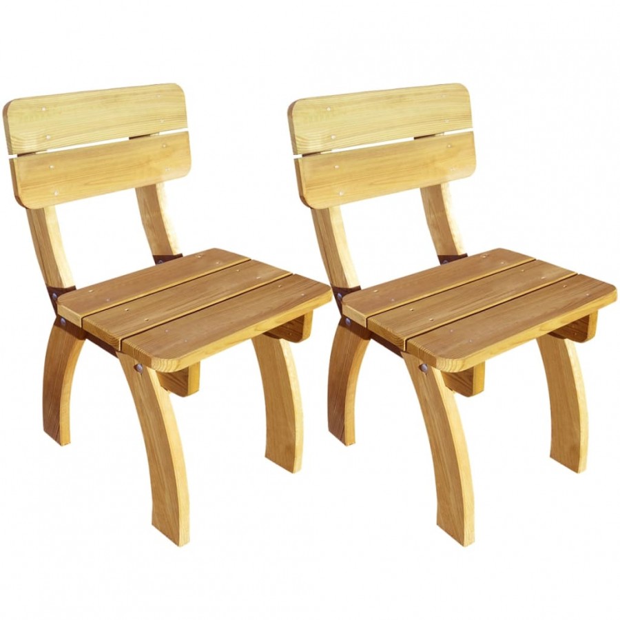 Chaises de jardin 2 pcs Pinède imprégnée