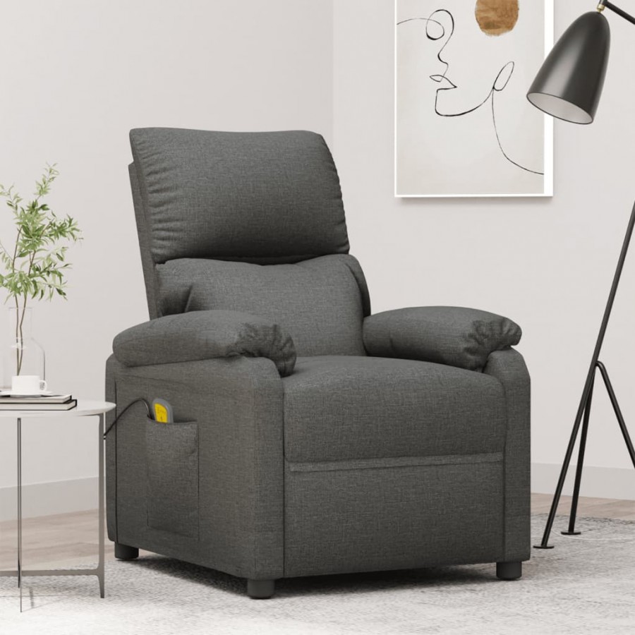 Fauteuil de massage Gris foncé Tissu