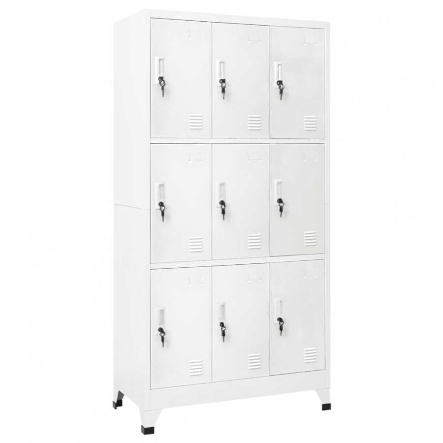 Armoire à casier avec 9 compartiments Acier 90x45x180 cm Gris